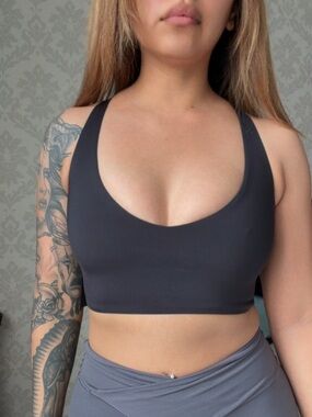 Savage X Fenty Black Scoop Neck Sports Bralette